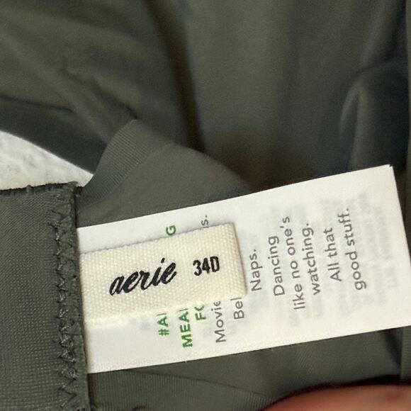 NWT AERIE SMOOTHEZ Bra Mesh Unlined Full Coverage in Green Adjustable Straps - Picture 6 of 9